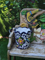 Talavera Flower Pot, Stunning Garden Decor & Yard Art, Ceramic Planter, Handmade Mexican Pottery, Eye-catching Porch Decor or Indoor Planter