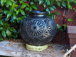 Decorative Centerpiece, Stunning Dried Flower Vase Black Pottery Home Decor, Handmade Mexican Pottery of San Bartolo, Oaxaca, Indoor Decor