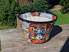 Colorful 17" Wide Margarita Planter, Large Planter Pot, Talavera Pottery, Ceramic Indoor Outdoor Flower Pot, Handmade In Mexico. Sold as is