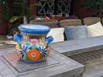 Radiant 10.5" Round Planter, Talavera Ceramic Flower Pot, Handmade Pottery, Outdoor Garden Decor, Indoor Home Decor, Unique Gift