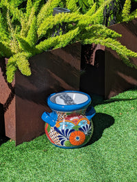 Radiant 10.5" Round Planter, Talavera Ceramic Flower Pot, Handmade Pottery, Outdoor Garden Decor, Indoor Home Decor, Unique Gift