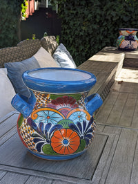 Radiant 10.5" Round Planter, Talavera Ceramic Flower Pot, Handmade Pottery, Outdoor Garden Decor, Indoor Home Decor, Unique Gift