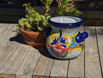 Stunning 10.5" Round Planter, Talavera Ceramic Flower Pot, Handmade Pottery, Outdoor Garden Decor, Indoor Home Decor, Unique Gift