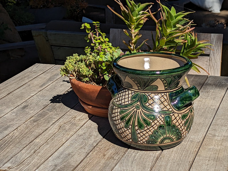 Pre-Order | Captivating 10.5" Round Planter is a Talavera Ceramic Flower Pot | Handmade Pottery for Outdoor Garden Decor | Ships 3-25