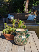 Captivating 10.5" Round Planter, Talavera Ceramic Flower Pot, Handmade Pottery, Outdoor Garden Decor, Indoor Home Decor, Unique Gift