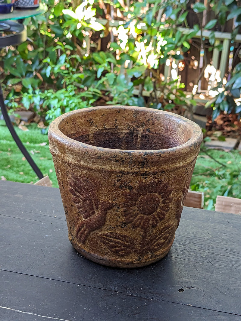Clay Flower Pot, Mexican Pottery, Indoor Outdoor Home Decor, Small Planter for Yard, Garden or Porch Decor