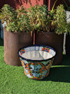 Talavera Pottery, Large Planter Pot 17" Wide, Ceramic Indoor Outdoor Flower Pot, Handmade In Mexico