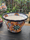 Talavera Pottery, Large Planter Pot 17" Wide, Ceramic Indoor Outdoor Flower Pot, Handmade In Mexico