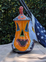 Halloween Pumpkin Decor, Talavera Pottery, Jack-o-Lantern Home Decoration, Handmade Mexican Art for Outdoor Patio Decor or Trick or Treat