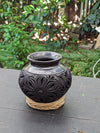 Stunning Dried Flower Vase Black Pottery Home Decor, Handmade Mexican Pottery of San Bartolo, Oaxaca, Indoor Decor, Small Centerpiece