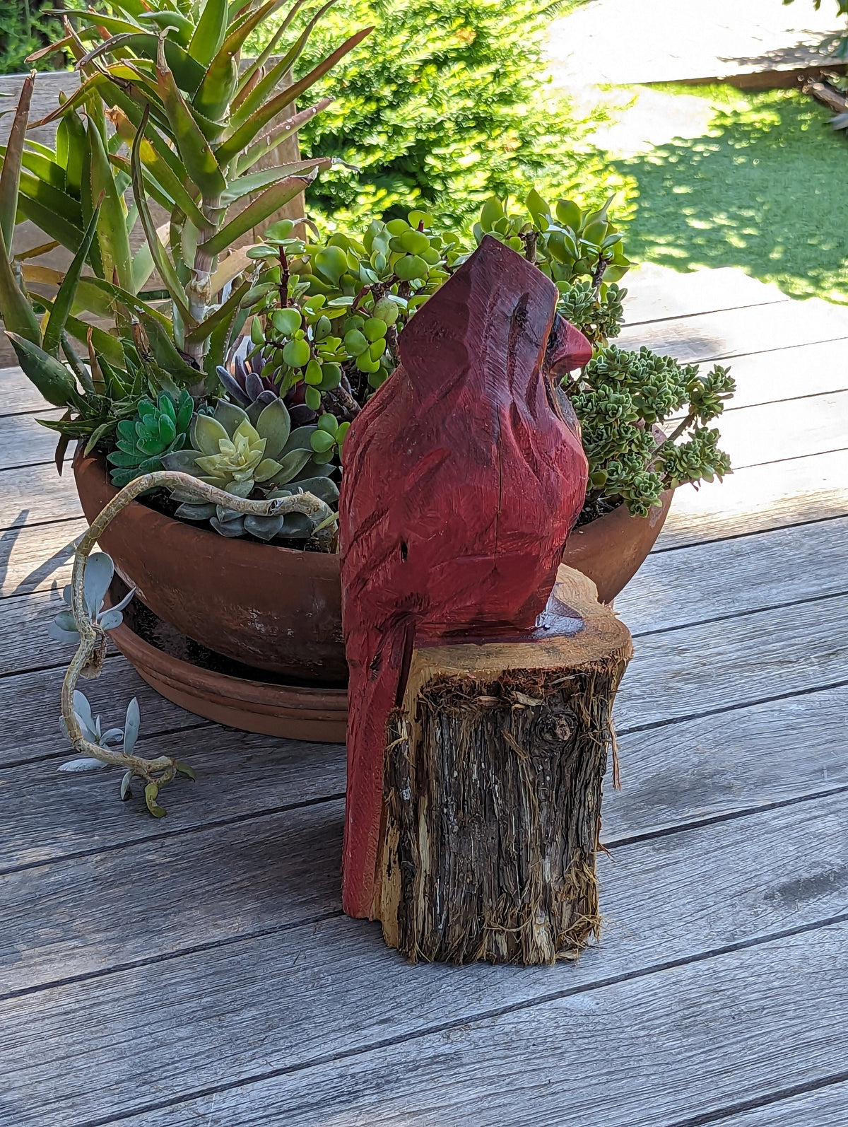 Northern Cardinal Garden Decor, Chainsaw Yard Art, Handmade Chainsaw Statue