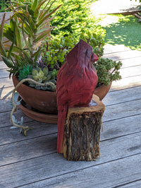 Northern Cardinal Garden Decor, Chainsaw Yard Art, Handmade Chainsaw Statue