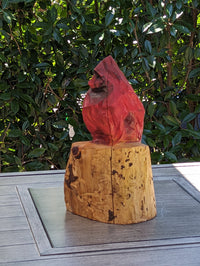 Northern Cardinal Garden Decor, Chainsaw Yard Art, Handmade Chainsaw Bird Statue
