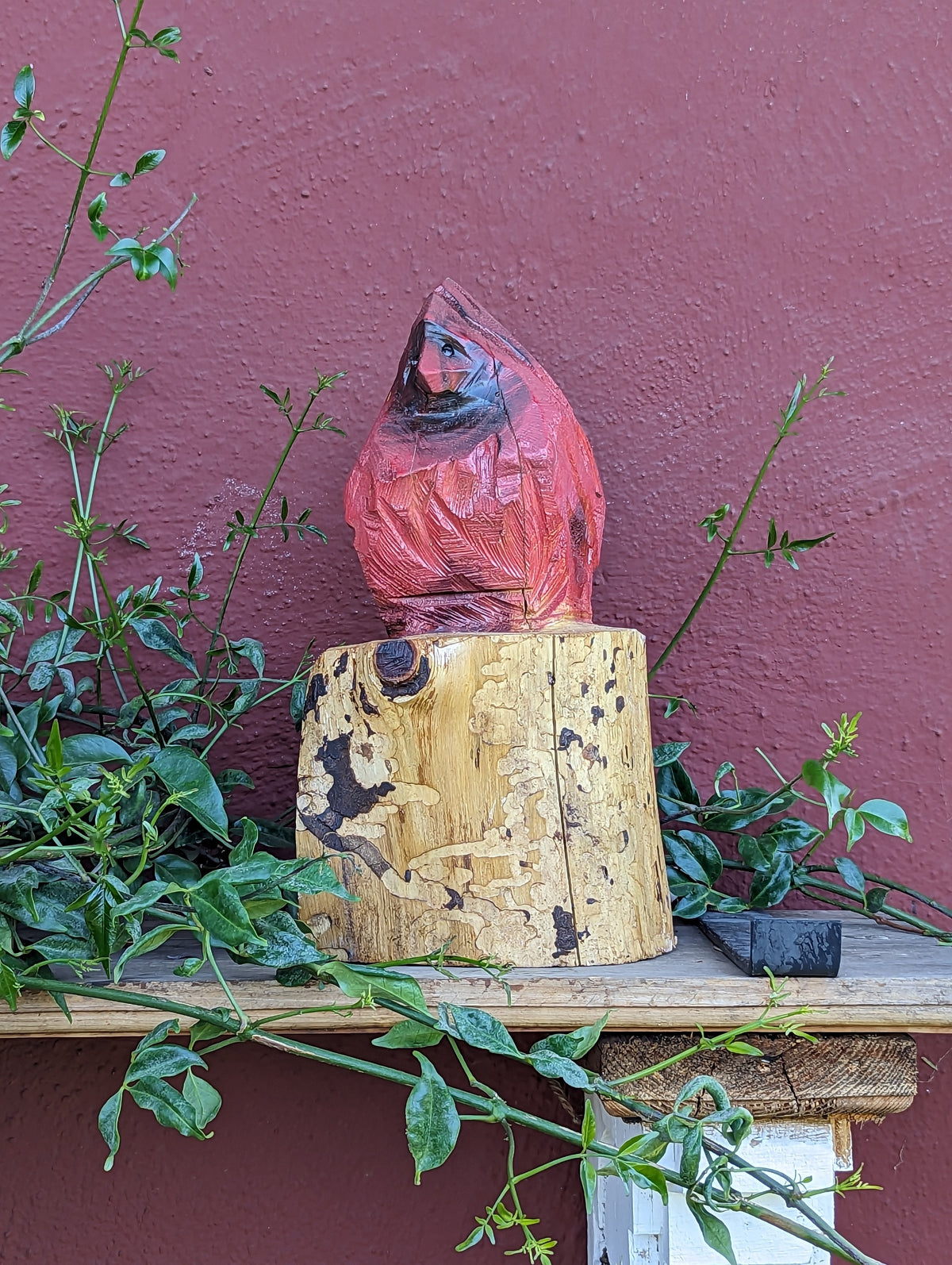 Northern Cardinal Garden Decor, Chainsaw Yard Art, Handmade Chainsaw Bird Statue