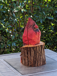 Northern Cardinal Garden Decor, Chainsaw Yard Art, Handmade Chainsaw Bird Statue