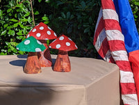 Pre-Order | Toadstool Trio Garden Decor & Yard Art, Wooden Chainsaw Sculptures Unique Home Decor, Set of 3 Handmade Mushrooms, Ships 2-25