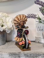 Oaxacan Woman on Bicycle, Original Mexican Art, Colorful Clay Figurine & Mexican Art by Jose Juan Aguilar from Oaxaca, Mexico