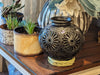 Decorative Centerpiece, Stunning Dried Flower Vase Black Pottery Home Decor, Handmade Mexican Pottery of San Bartolo, Oaxaca, Indoor Decor