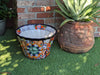 Colorful 17" Wide Margarita Planter, Large Planter Pot, Talavera Pottery, Ceramic Indoor Outdoor Flower Pot, Handmade In Mexico. Sold as is