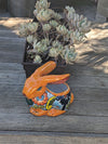 Rabbit Planter, Talavera Pottery, Colorful Ceramic Plant Pot, Indoor Home Decor, Outdoor Garden Decor, Hand Painted Mexican Yard Decor