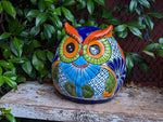 Owl Planter, Talavera Pottery, Mexican Ceramic Planter & Colorful Indoor Flower Pot or Outdoor Owl Decor, Plant Pot Home Decor, Owl Gift