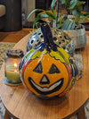 Halloween Pumpkin Decor, Jack-o-Lantern for Trick or Treat Party, Holiday Decor or Seasonal Yard Decor, Handmade Mexican Talavera Pottery