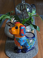 Cute Dog Flower Pot, Talavera Planter, Dog Decor, Flower Pots Outdoor, Dog Decorations, Handmade Mexican Talavera Pottery, Cute Dog Gifts