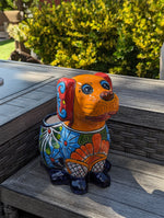 Cute Dog Flower Pot, Talavera Planter, Dog Decor, Flower Pots Outdoor, Dog Decorations, Handmade Mexican Talavera Pottery, Cute Dog Gifts