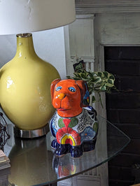 Cute Dog Flower Pot, Talavera Planter, Dog Decor, Flower Pots Outdoor, Dog Decorations, Handmade Mexican Talavera Pottery, Cute Dog Gifts