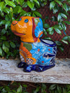 Cute Dog Flower Pot, Talavera Planter, Dog Decor, Flower Pots Outdoor, Dog Decorations, Handmade Mexican Talavera Pottery, Cute Dog Gifts