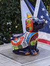 Cute Dog Flower Pot, Talavera Planter, Dog Decor, Flower Pots Outdoor, Dog Decorations, Handmade Mexican Talavera Pottery, Cute Dog Gifts