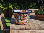 Talavera Pottery, Large Planter Pot 17" Wide, Ceramic Indoor Outdoor Flower Pot, Handmade In Mexico