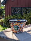 Talavera Pottery, Large Planter Pot 17" Wide, Ceramic Indoor Outdoor Flower Pot, Handmade In Mexico