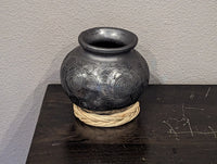 Stunning Dried Flower Vase Black Pottery Home Decor, Handmade Mexican Pottery of San Bartolo, Oaxaca, Indoor Decor, Smaller Centerpiece