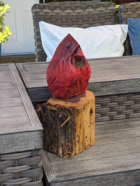 Northern Cardinal Garden Decor, Chainsaw Yard Art, Handmade Chainsaw Statue