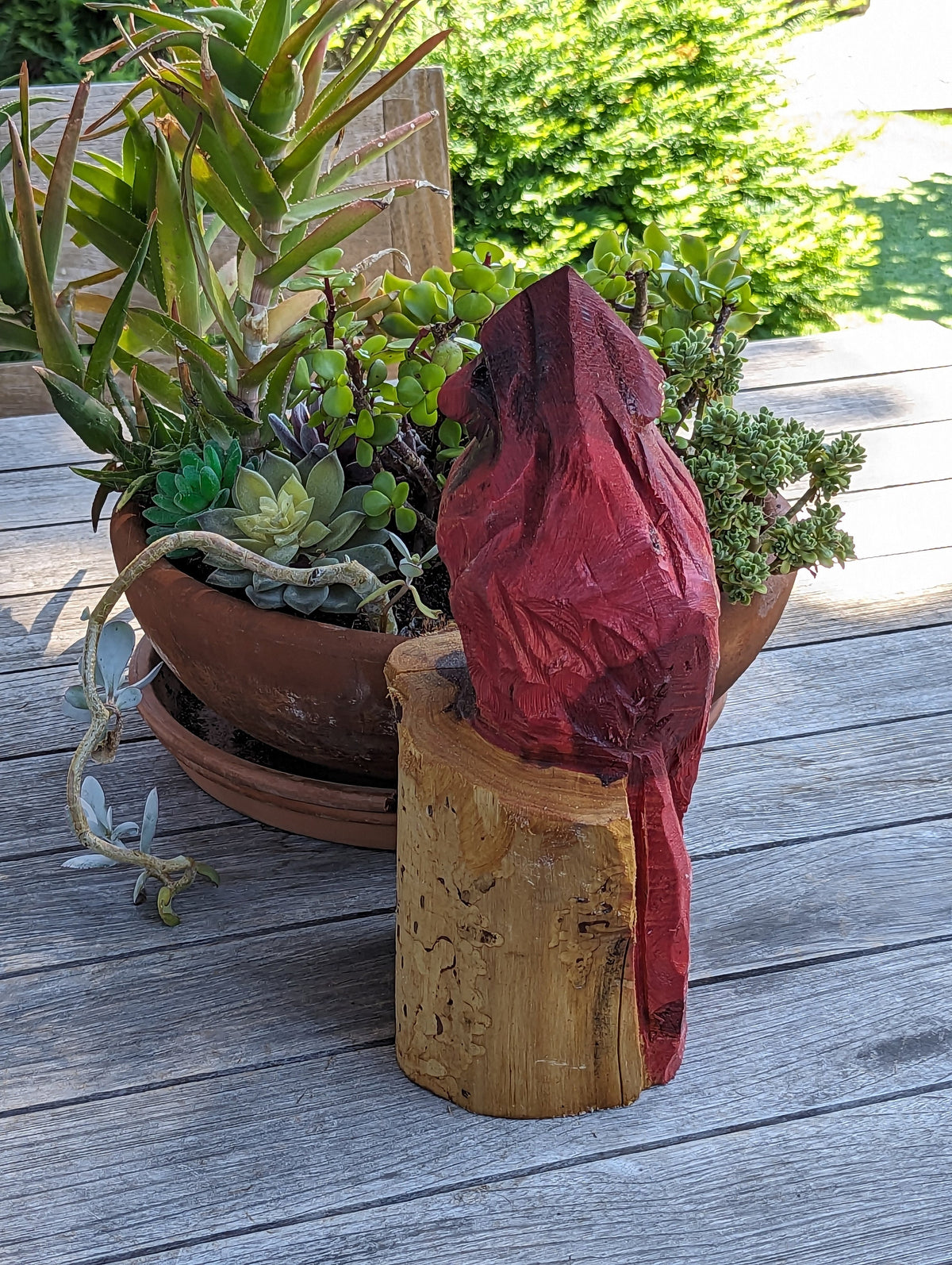 Northern Cardinal Garden Decor, Chainsaw Yard Art, Handmade Chainsaw Statue