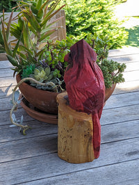 Northern Cardinal Garden Decor, Chainsaw Yard Art, Handmade Chainsaw Statue