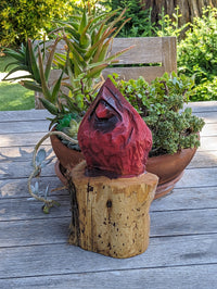 Northern Cardinal Garden Decor, Chainsaw Yard Art, Handmade Chainsaw Statue