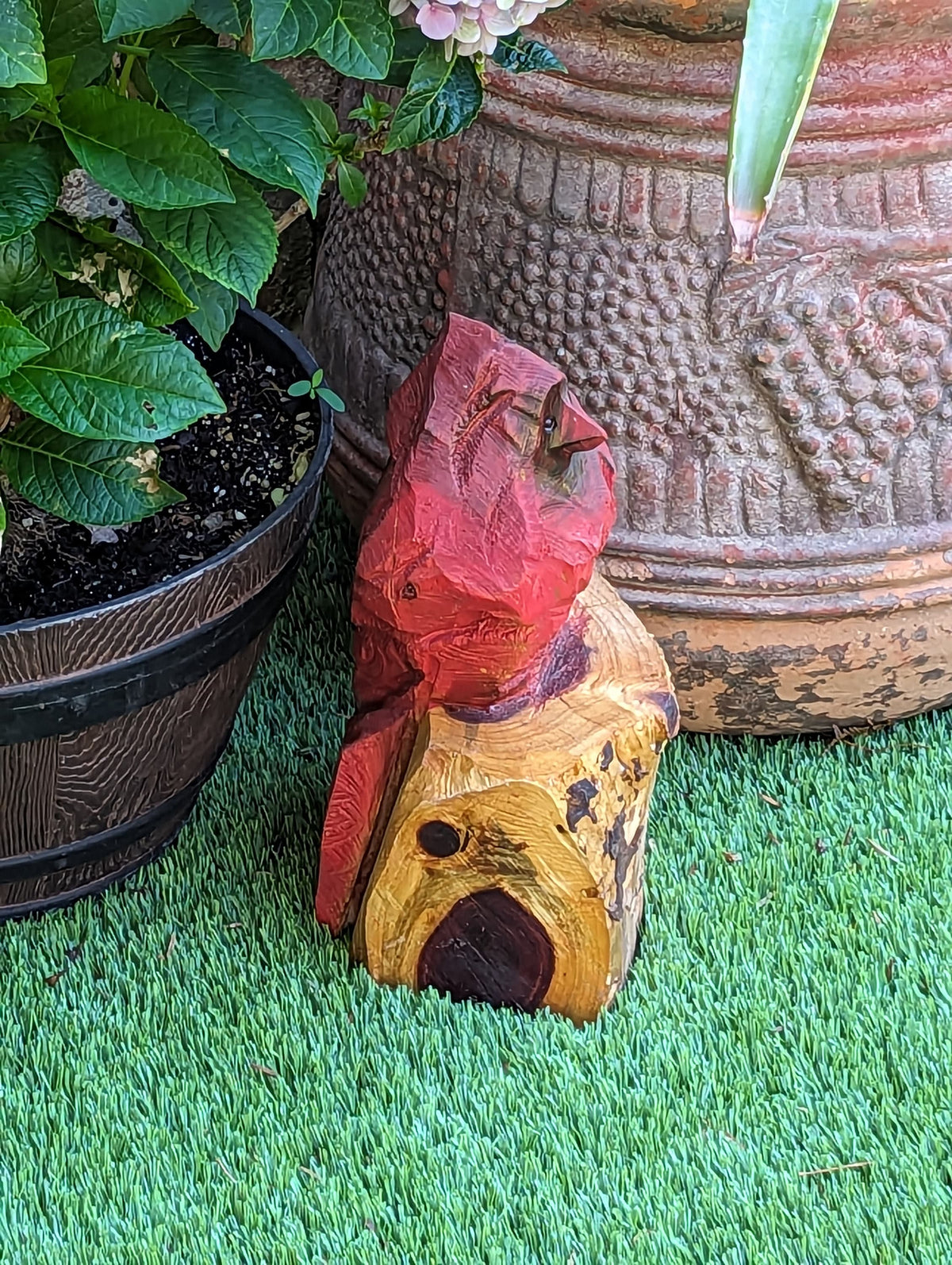 Northern Cardinal Garden Decor, Chainsaw Yard Art, Handmade Chainsaw Bird Statue