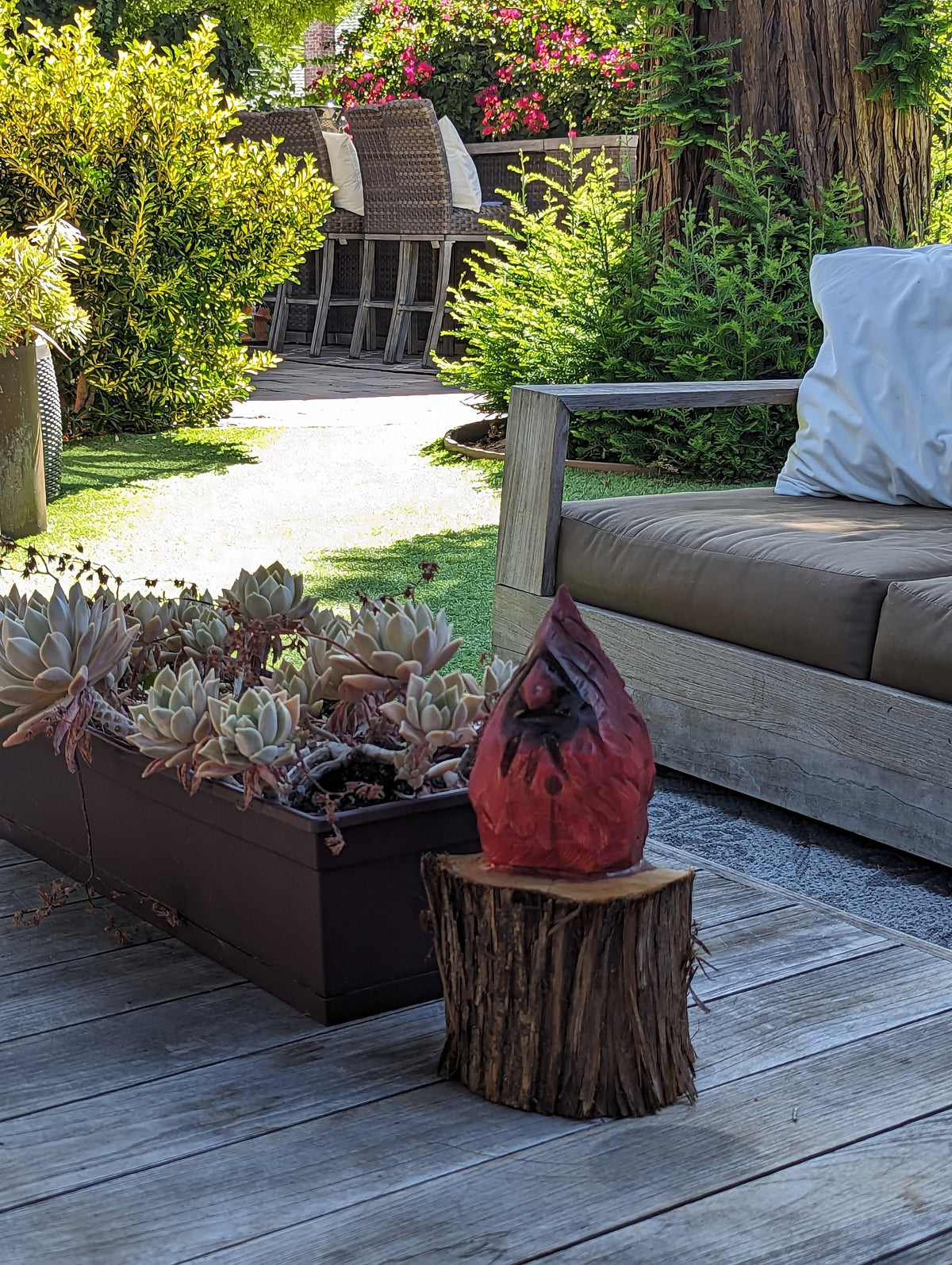 Northern Cardinal Garden Decor, Chainsaw Yard Art, Handmade Chainsaw Bird Statue
