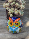 Owl Planter, Talavera Pottery, Mexican Ceramic Planter & Colorful Indoor Flower Pot or Outdoor Owl Decor, Plant Pot Home Decor, Owl Gift