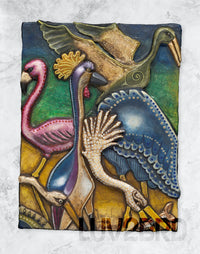 Wall Decor Art Print: Wading Birds | Frameable Gallery Wall Art and Fine Art Print for Living Room Wall Decor, Mexican Art Home Decor