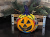 Halloween Pumpkin Decor, Jack-o-Lantern for Trick or Treat Party, Holiday Decor or Seasonal Yard Decor, Handmade Mexican Talavera Pottery