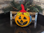 Halloween Pumpkin Decor, Jack-o-Lantern for Trick or Treat Party, Holiday Decor or Seasonal Yard Decor, Handmade Mexican Talavera Pottery