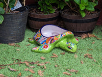Talavera Turtle Planter, Handmade Mexican Pottery for Succulents or Flowers or Garden Decor, Ceramic Flower Pot for Outdoor or Home Decor
