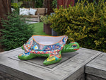 Talavera Turtle Planter, Handmade Mexican Pottery for Succulents or Flowers or Garden Decor, Ceramic Flower Pot for Outdoor or Home Decor