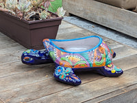 Talavera Turtle Planter, Handmade Mexican Pottery for Succulents or Flowers or Garden Decor, Ceramic Flower Pot for Outdoor or Home Decor
