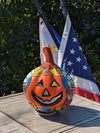 Halloween Pumpkin Decor, Jack-o-Lantern for Trick or Treat Party, Holiday Decor or Seasonal Yard Decor, Handmade Mexican Talavera Pottery