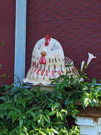 Chicken Planter, Ceramic Flower Pot, Handmade Mexican Pottery of Atzompa, Mexico for Indoor Home Decor or Yard Art Decor, Charming Plant Pot