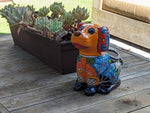 Cute Dog Flower Pot, Talavera Planter, Dog Decor, Flower Pots Outdoor, Dog Decorations, Handmade Mexican Talavera Pottery, Cute Dog Gifts